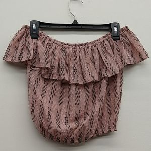 Eden Society Pink/Black Off Shoulder Tank Top